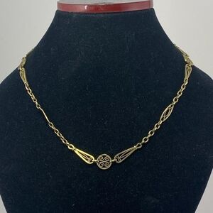 ANTIQUE Brass Chain Necklace BEAUTIFUL 16.5"